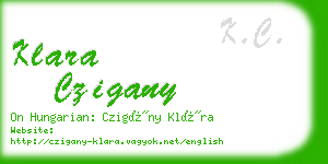 klara czigany business card